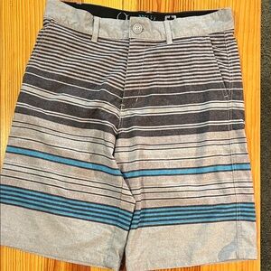 OP Men's Gray Shorts with Blue & Black Stripes